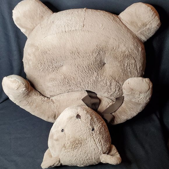 Pottery Barn Kids Bear Plush CRITTER CHAIR Brown Bow Photo Shoot Storytime 24x24 - Picture 8 of 15